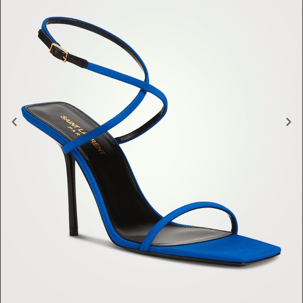 Saint Laurent Nuit Sandal Picasso Blue - Strappy Heel YSL